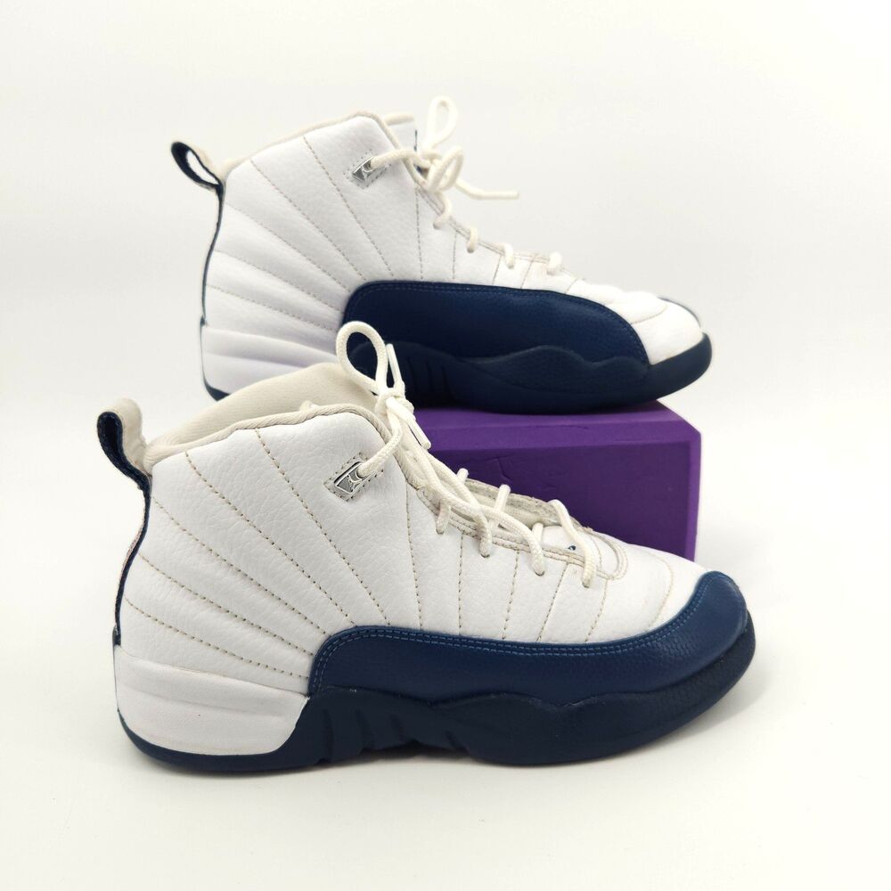 Nike Air Jordan 12 Retro PS Shoes Boys Size 3Y French Blue White 151186-114